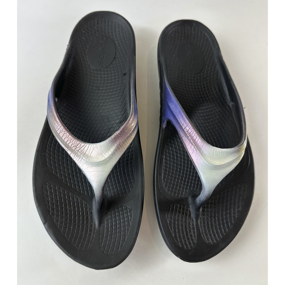 Oofos Oolala Luxe Recovery Sandal Comfort Multi-Colored Ombre Women's Size 11 - Picture 3 of 16